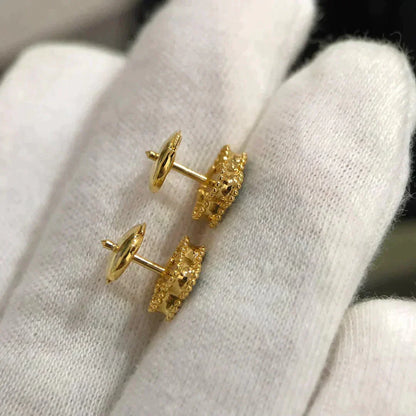 [LUCKY LOVE]CLOVER MINI 9.5MM MALACHITE  EARRINGS