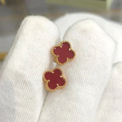 [LUCKY LOVE]CLOVER MINI 9.5MM CARNELIAN EARRINGS