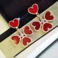 [LUCKY LOVE]SWEET CLOVER CARNELIAN EARRINGS