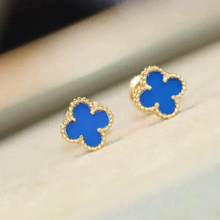 [LUCKY LOVE]CLOVER MINI 9.5MM TURQUOISE EARRINGS