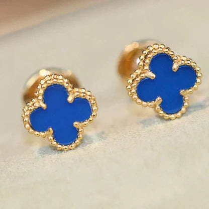 [LUCKY LOVE]CLOVER MINI 9.5MM TURQUOISE EARRINGS