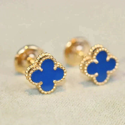 [LUCKY LOVE]CLOVER MINI 9.5MM TURQUOISE EARRINGS