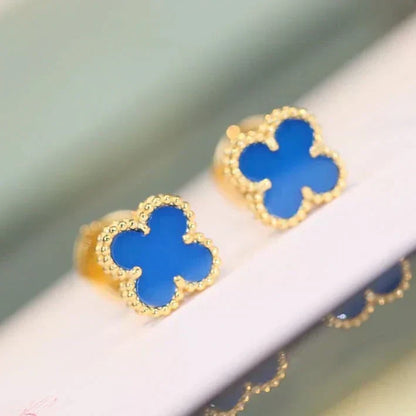 [LUCKY LOVE]CLOVER MINI 9.5MM TURQUOISE EARRINGS