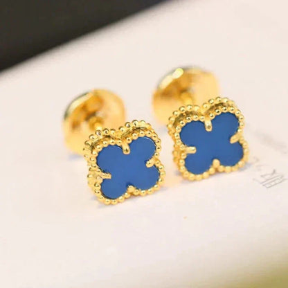 [LUCKY LOVE]CLOVER MINI 9.5MM TURQUOISE EARRINGS