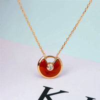 [LUCKY LOVE]AMULETTE GOLD CARNELIAN ONYX NECKLACE