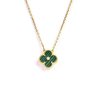 [LUCKY LOVE]CLOVER 15MM DIAMOND TURQUOISE NECKLACE