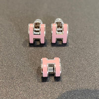 [LUCKY LOVE]MINI POP H SILVER EARRINGS PINK