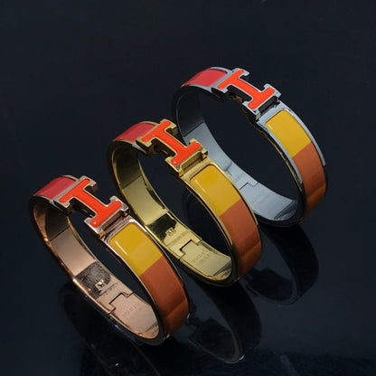 [LUCKY LOVE]H BRACELET ORANGE RAINBOW CERAMIC