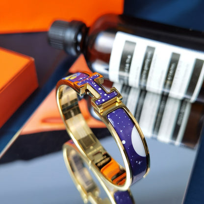 [LUCKY LOVE]H STAR AND MOON BRACELET 12MM