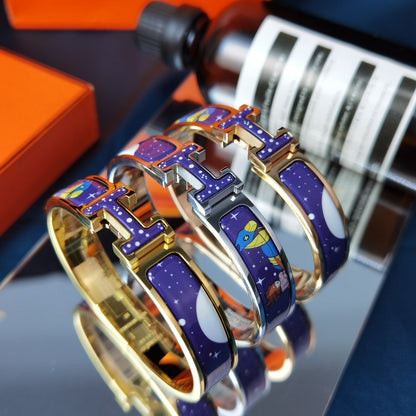 [LUCKY LOVE]H STAR AND MOON BRACELET 12MM