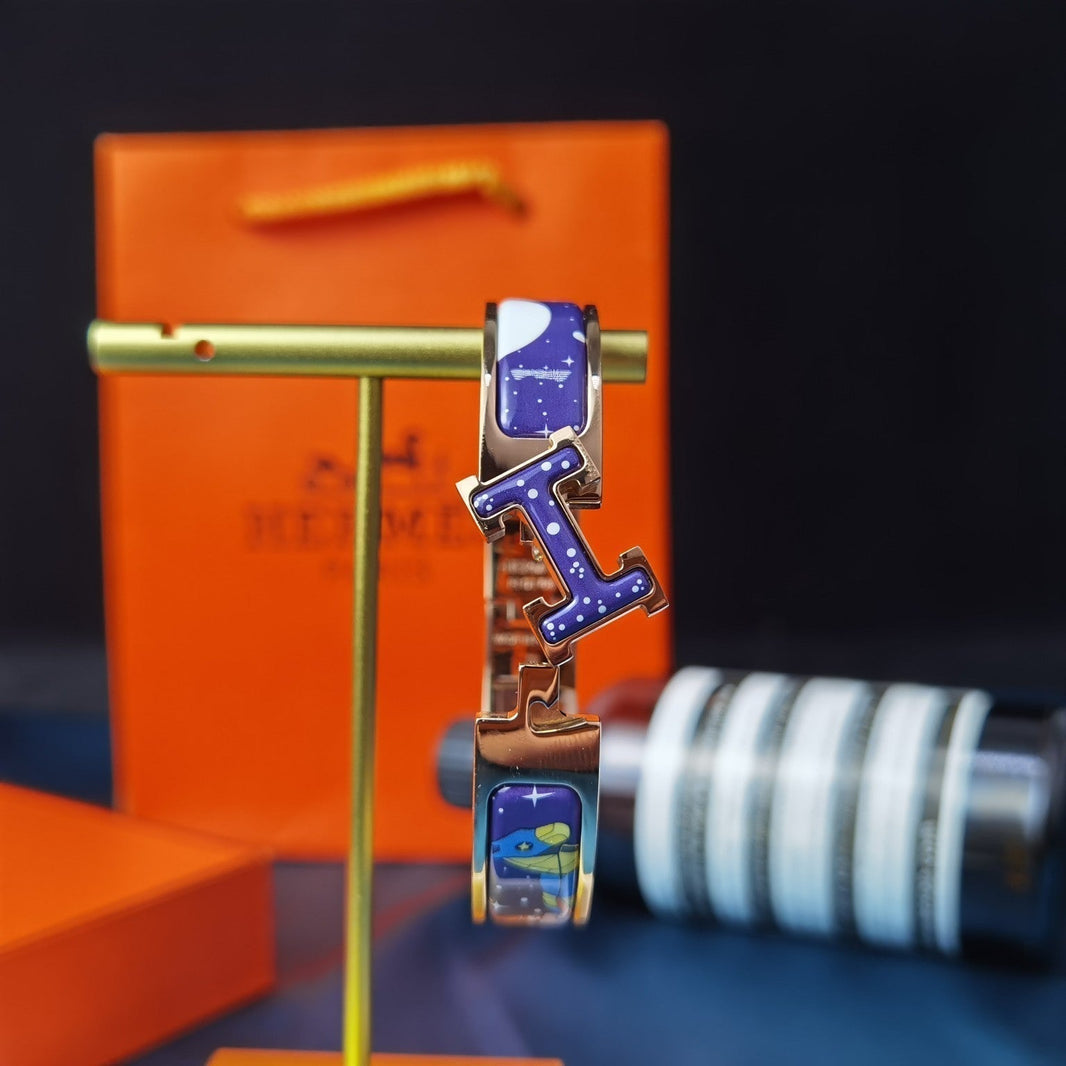 [LUCKY LOVE]H STAR AND MOON BRACELET 12MM