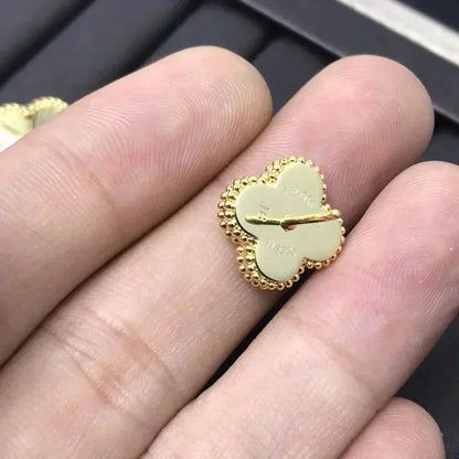 [LUCKY LOVE]CLOVER MINI 9.5MM LASER EARRINGS