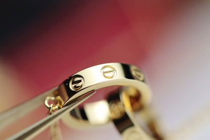 [LUCKY LOVE]LOVE NECKLACE DOUBLE RING GOLD