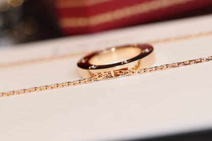 [LUCKY LOVE]LOVE NECKLACE 16MM 6 DIAMONDS PINK GOLD