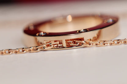 [LUCKY LOVE]LOVE NECKLACE 16MM 6 DIAMONDS PINK GOLD