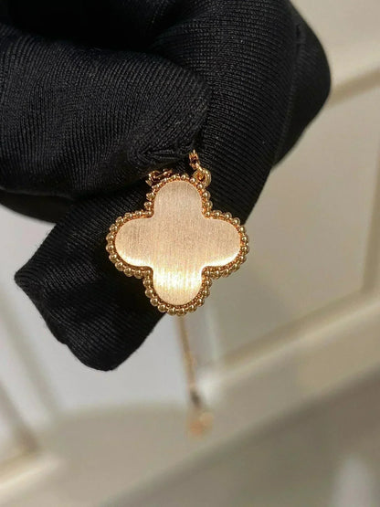 [LUCKY LOVE]CLOVER 15MM DIAMOND RHODONITE NECKLACE