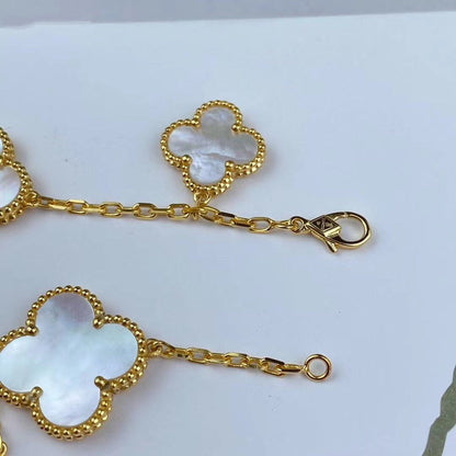 [LUCKY LOVE]MAGIC CLOVER MOP GOLD BRACELET 5 MOTIFS