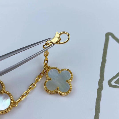 [LUCKY LOVE]MAGIC CLOVER MOP GOLD BRACELET 5 MOTIFS