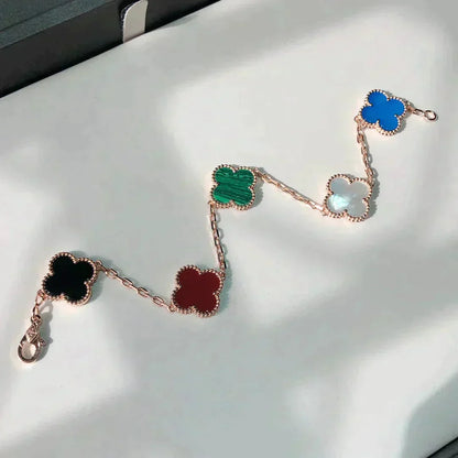 [LUCKY LOVE]CLOVER 5 MOTIFS MULTICOLOR BRACELET