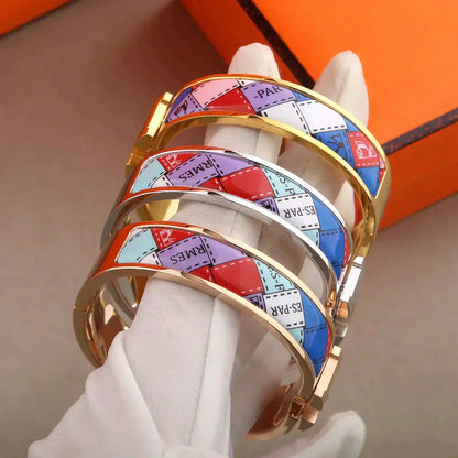 [LUCKY LOVE]H BRACELET DOTTED BORDER 12MM