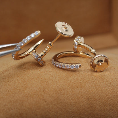 [LUCKY LOVE]JUSTE EARRINGS 12.75MM PINK GOLD DIAMOND