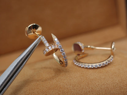 [LUCKY LOVE]JUSTE EARRINGS 12.75MM PINK GOLD DIAMOND