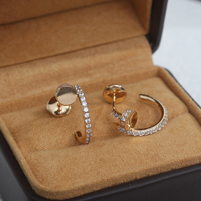 [LUCKY LOVE]JUSTE EARRINGS 12.75MM PINK GOLD DIAMOND