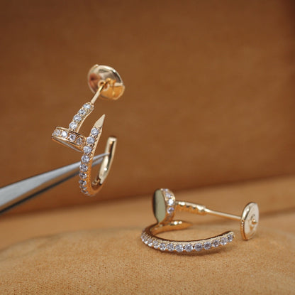 [LUCKY LOVE]JUSTE EARRINGS 12.75MM PINK GOLD DIAMOND