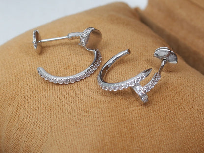 [LUCKY LOVE]JUSTE EARRINGS 12.75MM SILVER DIAMOND