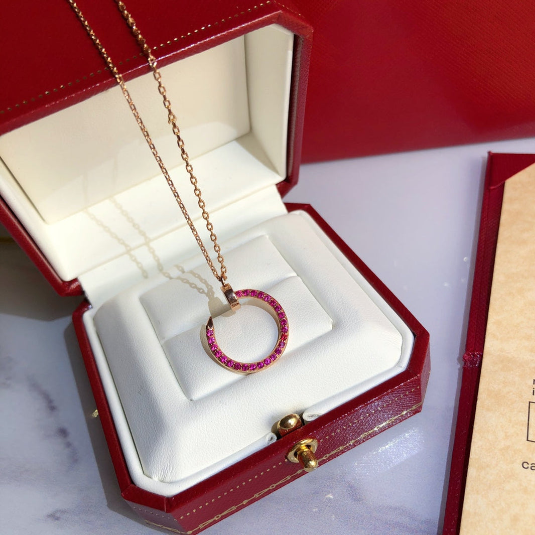 [LUCKY LOVE]JUSTE NECKLACE GOLD RED DIAMONDS