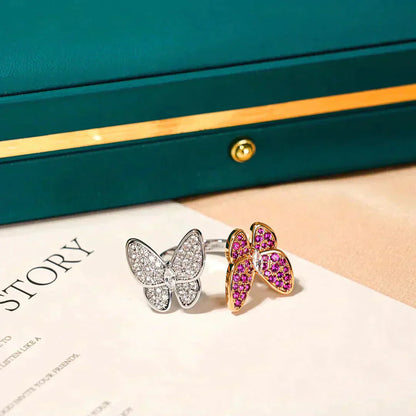 [LUCKY LOVE]TWIN BUTTERFLY DIAMOND RING