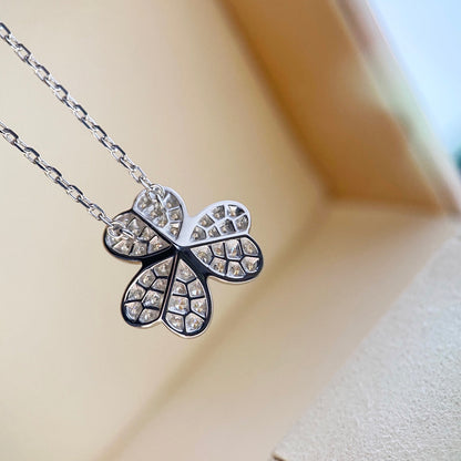 [LUCKY LOVE]CLOVER DIAMOND NECKLACE SILVER
