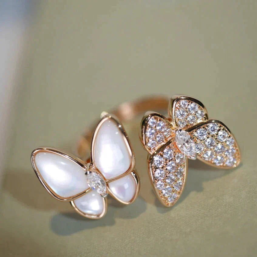 [LUCKY LOVE]TWIN BUTTERFLY DIAMOND MOP RING