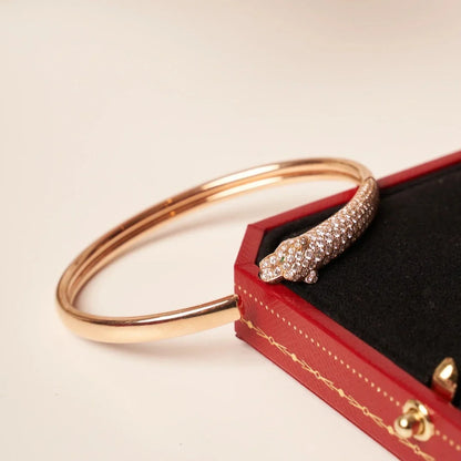 [LUCKY LOVE]PANTHERE HALF DIAMOND OPEN BRACELET