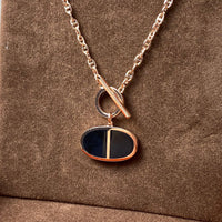 [LUCKY LOVE]CHAINE VERSO BLACK CERAMIC NECKLACE