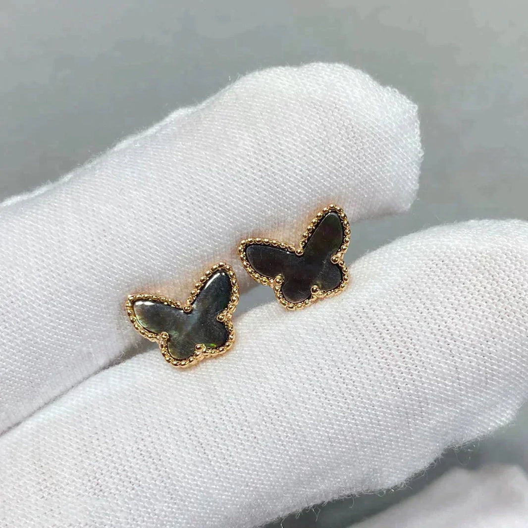 [LUCKY LOVE]BUTTERFLY DARK MOP  EARRINGS