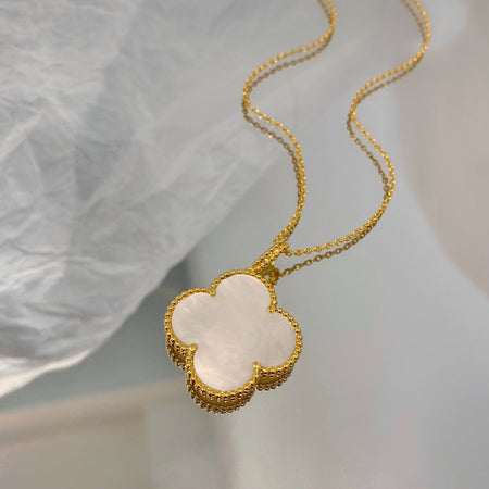 [LUCKY LOVE]CLOVER 25MM MOP LARGE PENDANT NECKLACE