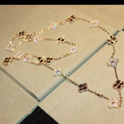 [LUCKY LOVE]CLOVER 20 MOTIFS LASER DIAMOND NECKLACE