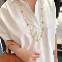 [LUCKY LOVE]CLOVER 20 MOTIFS LASER DIAMOND NECKLACE