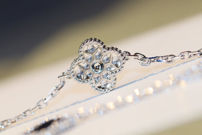 [LUCKY LOVE]CLOVER 20 MOTIFS ONYX DIAMOND SILVER