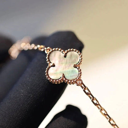 [LUCKY LOVE]CLOVER 20 MOTIFS DARK MOP DIAMOND  NECKLACE