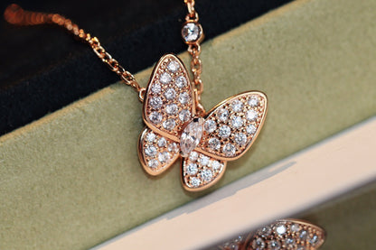 [LUCKY LOVE]BUTTERFLY DIAMOND NECKLACE