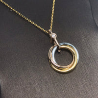 [LUCKY LOVE]TRINITY SILVER GOLD PINK GOLD NECKLACE