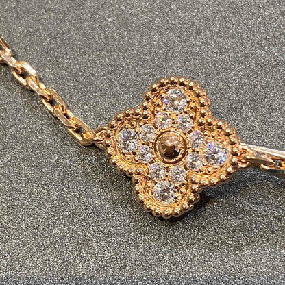 [LUCKY LOVE] CLOVER 5 MOTIF FULL DIAMOND BRACELET COLLECTION