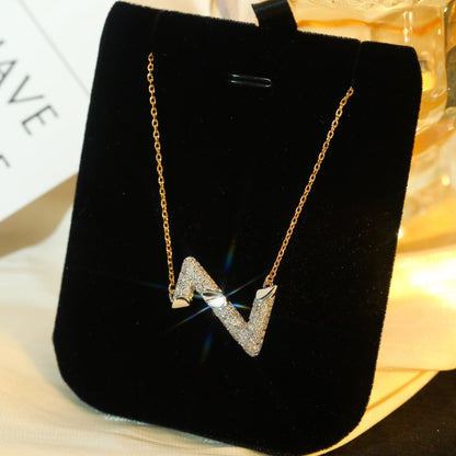 [LUCKY LOVE]VOLT SILVER DIAMOND PEDANT NECKLACE