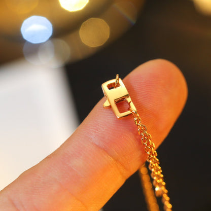 [LUCKY LOVE]STAR AND SUN DIAMOND PINK GOLD NECKLACE