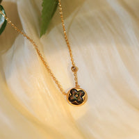[LUCKY LOVE]SUN PEDANT PINK GOLD 1 DIAMOND NECKLACE