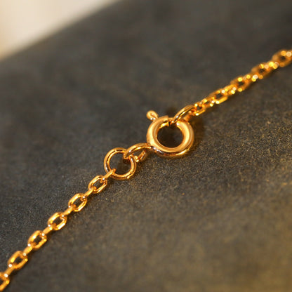 [LUCKY LOVE]SUN PEDANT PINK GOLD 1 DIAMOND NECKLACE