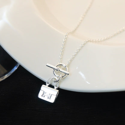 [LUCKY LOVE]POP H PEDANT SILVER NECKLACE