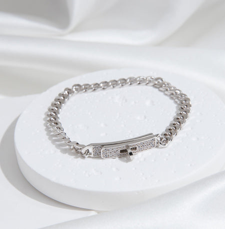 [LUCKY LOVE]KELLY CHAIN SILVER DIAMOND BRACELET